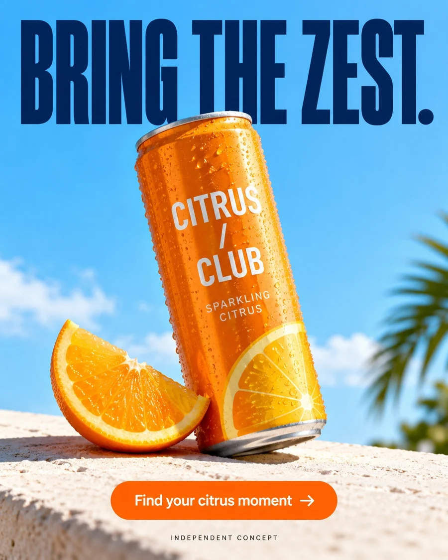 Citrus Club: beverage / static ad, independent concept by RAIKORA