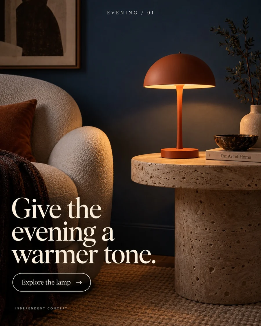 Evening Light — lighting / static ad, independent concept