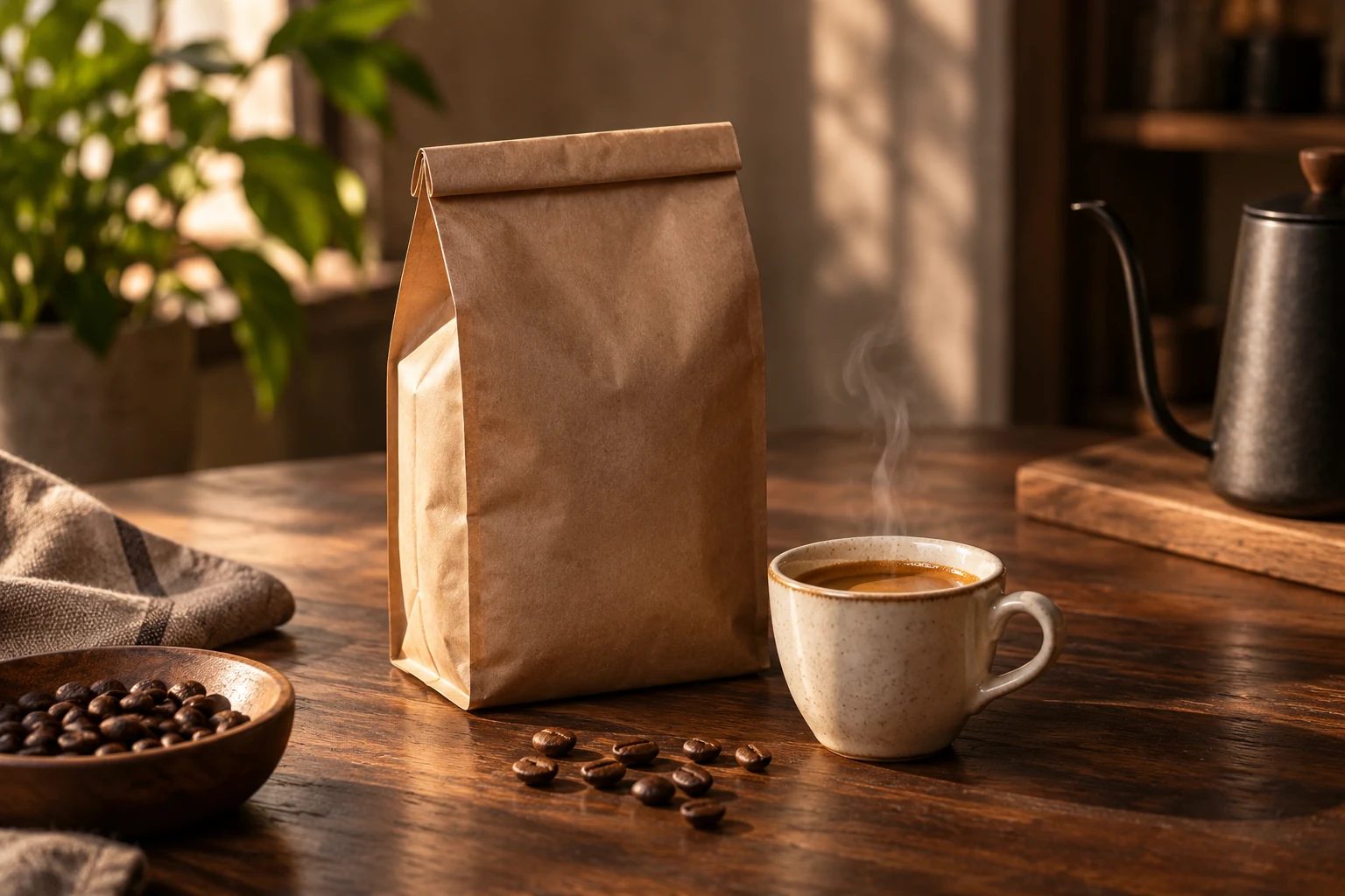 Coffee and brown packaging composition — original AI concept